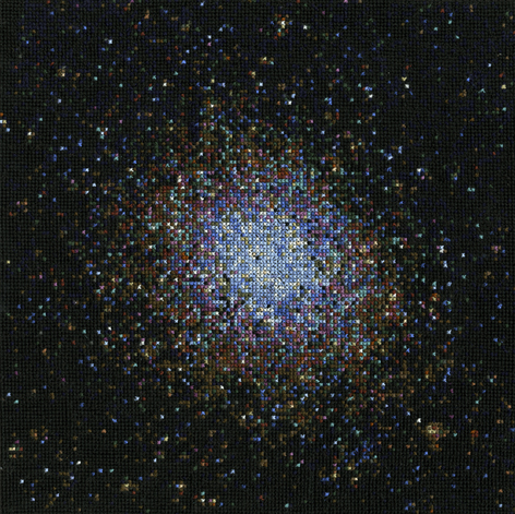 Omega Centauri cross-stitch, 10x10", 2014